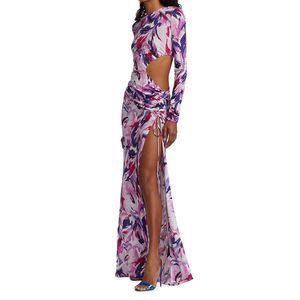 DUNDAS Lori Printed Cut-Out Jersey Gown US 6 $1890